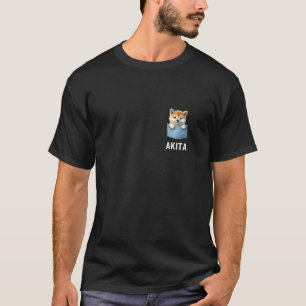 T-shirt Akita Chien dans Pocket Funny Akita Amoureux des c