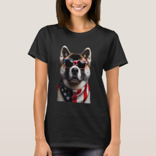 T-shirt Akita Dog 4 juillet American Incependance Day Ow