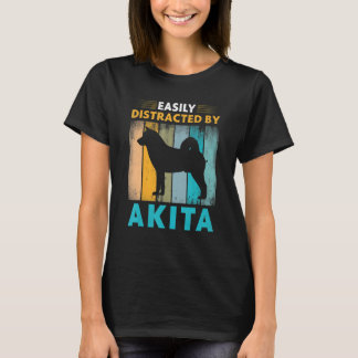 T-shirt Akita facilement distrait par les chiens