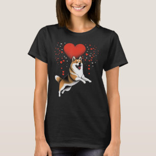T-shirt Akita Inu Coeur d'amour pour les Valentines Jour s