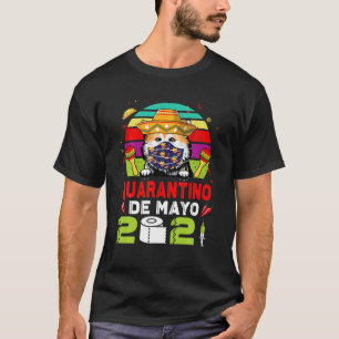 T-shirt Akita Inu Dog Visage Masque Quarantino Funny Cinco