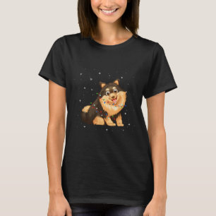 T-shirt Akita Inu Dog Xmas Lumières Père Noël Noël