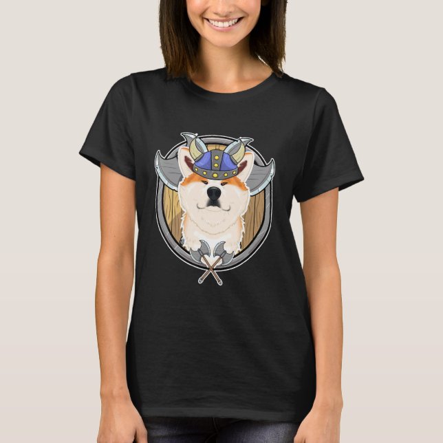 T-shirt Akita Inu I Valhalla I Viking (Devant)