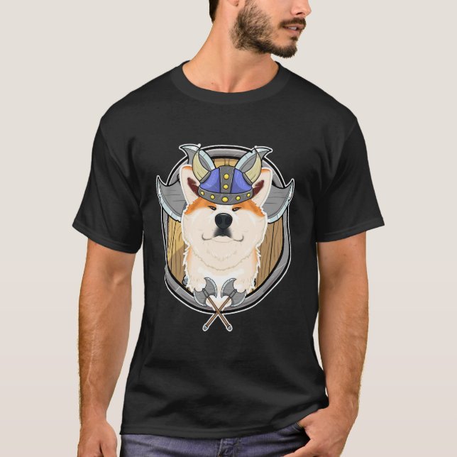 T-shirt Akita Inu I Valhalla I Viking (Devant)