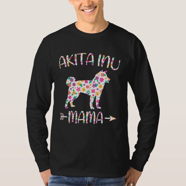 T-shirt Akita Inu Mama Floral Dog Mom Mothers Day (Devant)