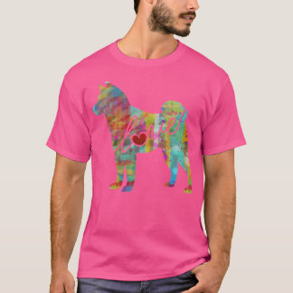 T-shirt Akita Love - Une Aquarelle Lumineuse Et Colorée St