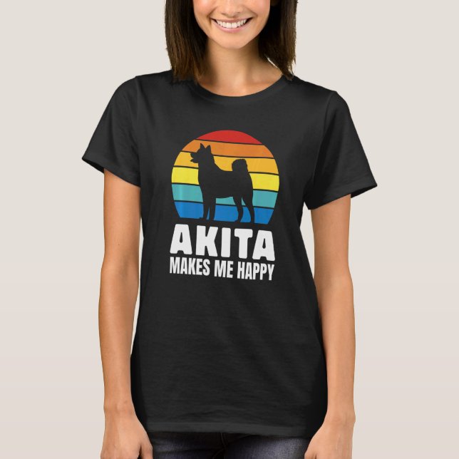 T-shirt Akita Me Rend Joyeux Chien De race (Devant)