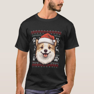 T-shirt Akita Santa Hat Noël Drôle Chien Maman Papa Long S