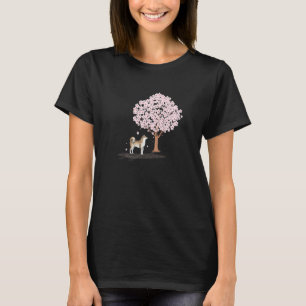 T-shirt Akita Shiba Inu Chien Fleur de Cerisier Japonais S