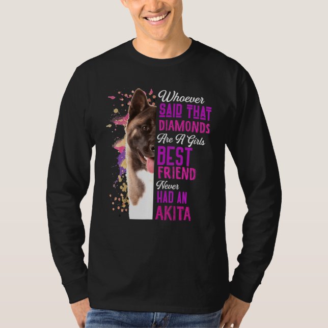 T-shirt Akita Sont Une Fille Meilleur Ami Chien Mama Maman (Devant)