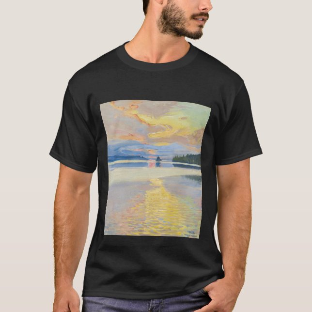 T-shirt Akseli Gallen-Kallela - Coucher de soleil sur le l (Devant)