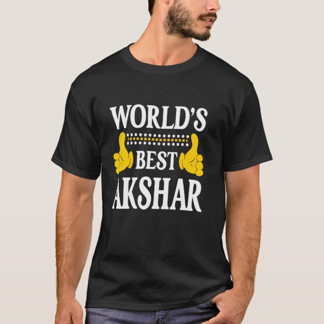 T-shirt Akshar Nom personnel Funny Prénom World's Best (Devant)