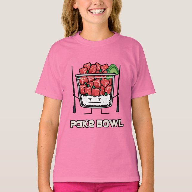 T-shirt Aku de baguettes de salade de poisson cru d'Hawaï (Devant)