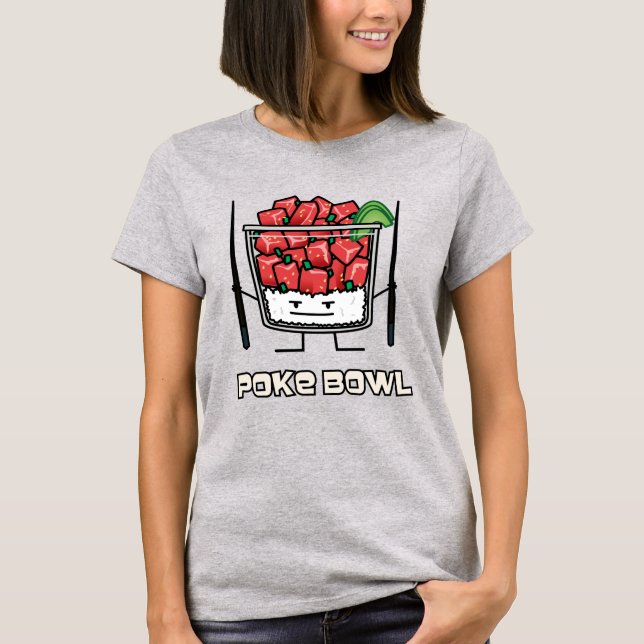 T-shirt Aku de baguettes de salade de poisson cru d'Hawaï (Devant)