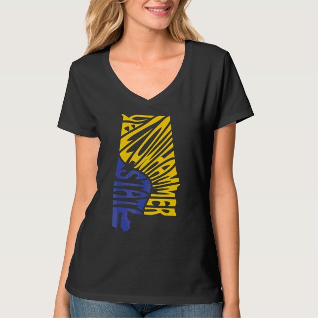 T-shirt Alabama Al Us State Shape Moto (Devant)