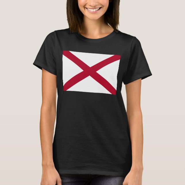 T-shirt Alabama : Drapeau croisé de St Andrew Crimson (Devant)