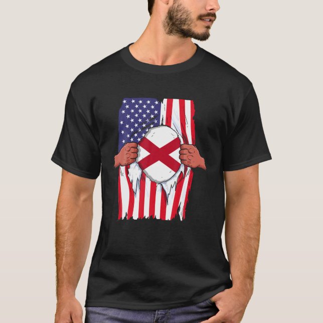 T-shirt Alabama Drapeau intérieur de moi Accueil State Pri (Devant)