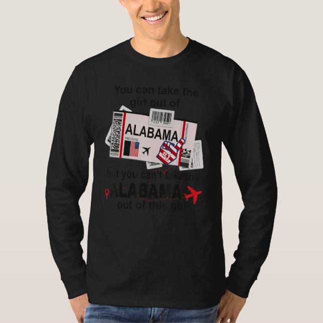 T-shirt Alabama Girl  Alabama Boarding Pass (Devant)