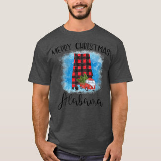 T-shirt Alabama Joyeux Noël Camion Buffalo Plaid Noël