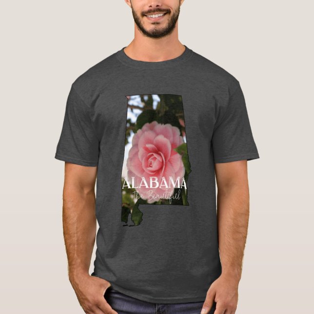 T-shirt Alabama La Belle Fleur D'État Surdimensionnée (Devant)