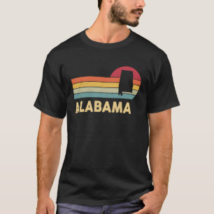 T-shirt ALABAMA Retro Carte d'État Vintage des États-Unis 