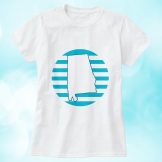 T-shirt Alabama US State Retro Circle bleu