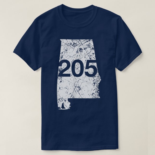 T-shirt Alabaster Hoover Birmingham Area Code 205, Alabam (Design devant)