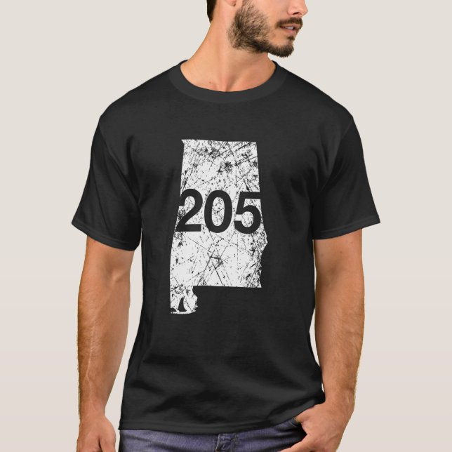 T-shirt Alabaster Hoover Birmingham Area Code 205 Shirt, A (Devant)
