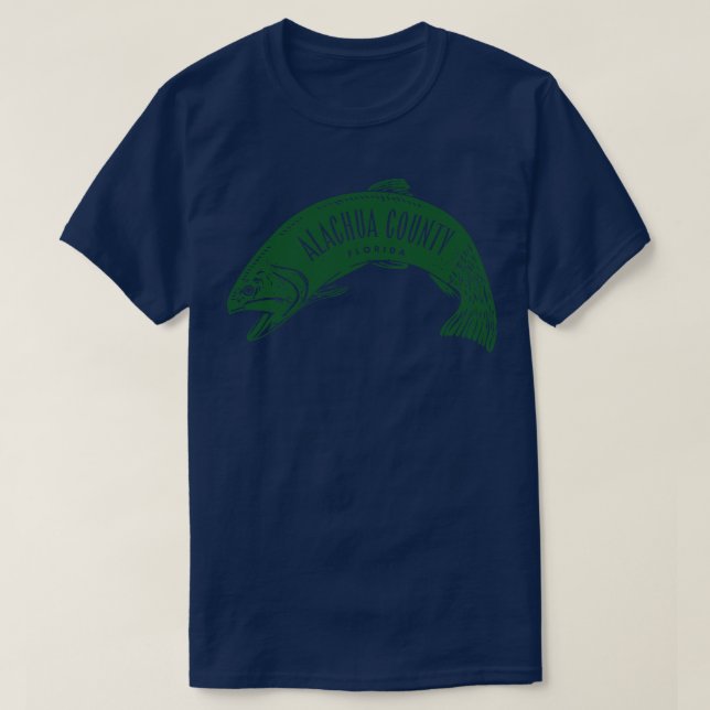 T-shirt Alachua Comté Floride Poisson vert (Design devant)