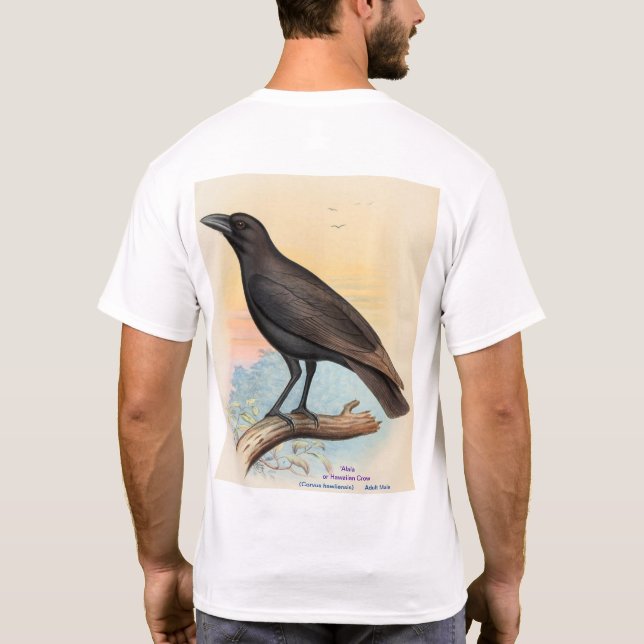 T-shirt 'Alala, ou Corbeau hawaïen, double art no 1 (Dos)