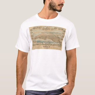 T-shirt Alameda, carte panoramique de CA (0540A)