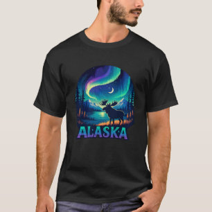T-shirt Alaska Aurores boréales Aurore boréale Alaska Vaca