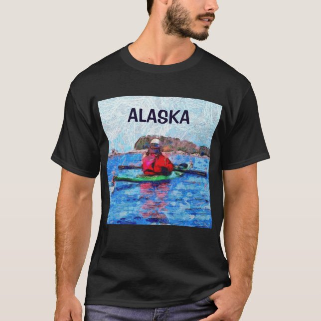 T-shirt Alaska Barenoff Islands Kayaking Painty (Devant)
