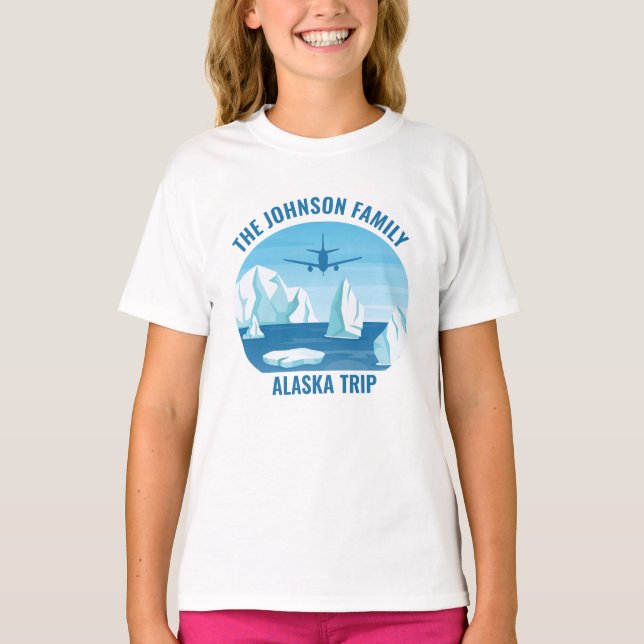 T-shirt Alaska Famille Vacances Personnalisé Cool Glacier  (Devant)