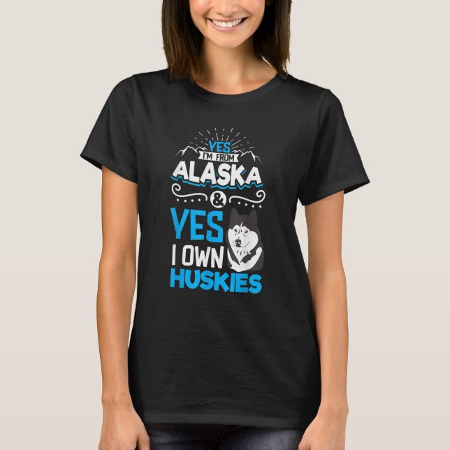 T-shirt Alaska husky sled dog racing and mushing 11 (Devant)