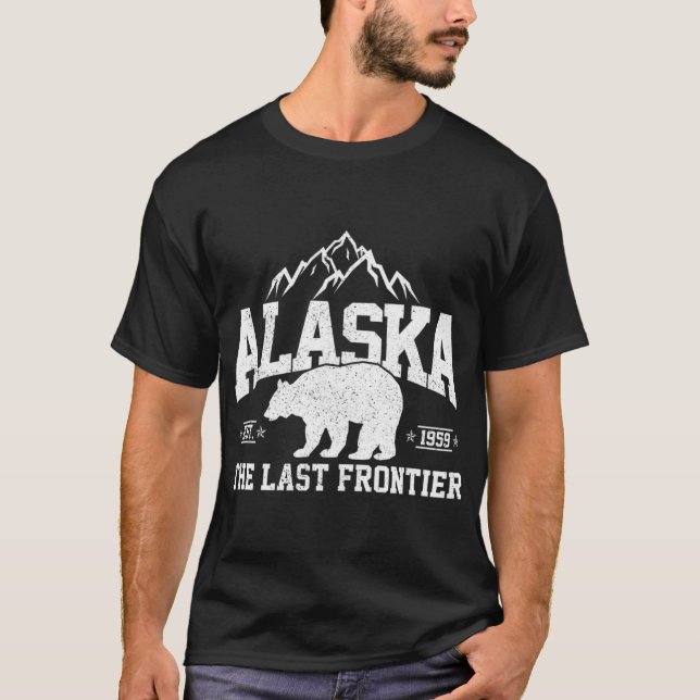 T-shirt Alaska La Dernière frontière EST 1959 Grizzly Bear (Devant)