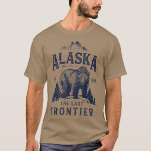 T-shirt Alaska La Dernière frontière Ours Maison Hommes Fe