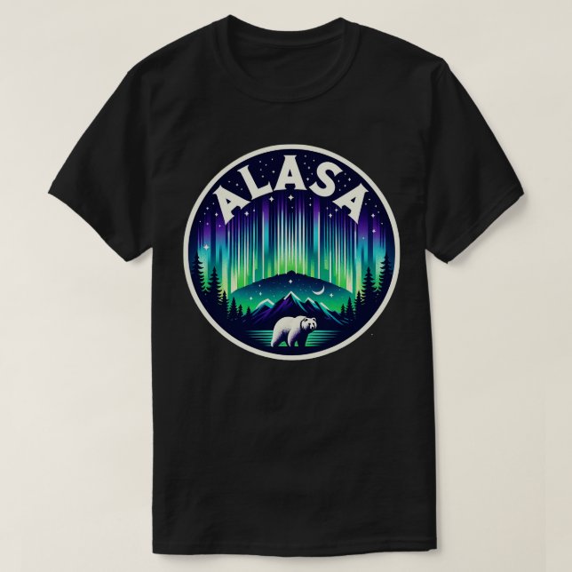 T-shirt Alaska Lumières du Nord Visualiser les vacances 1 (Design devant)