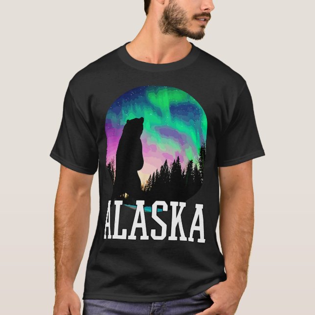T-shirt Alaska Lumières du Nord Voir les vacances (Devant)