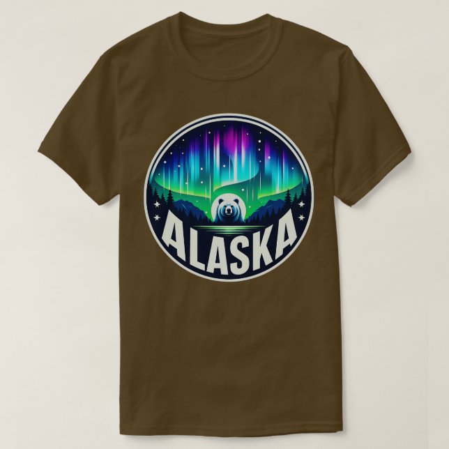 T-shirt Alaska Lumières du Nord Voir Vacances 4 (Design devant)