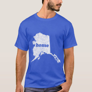 T-shirt Alaska Maison Amour Carte de l'État Vintage Silhou