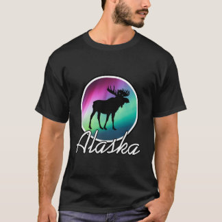 T-shirt Alaska Northern Lights Auror d'orignal de