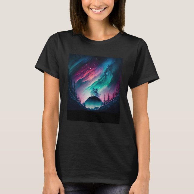 T-shirt Alaska Northern Lights Aurora Borealis (Devant)