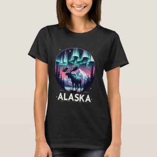 T-shirt Alaska Northern Lights Aurora Visualisation des va