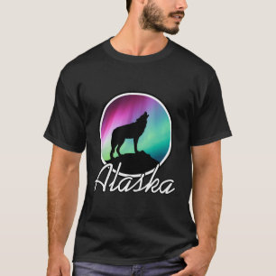 T-shirt Alaska Northern Lights Loup de l'Alaska Au