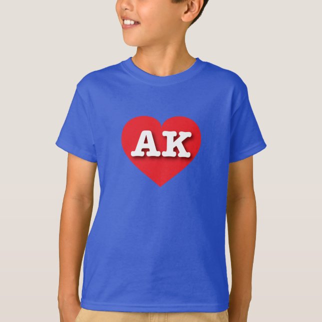T-shirt Alaska Red Heart - J'aime AK (Devant)