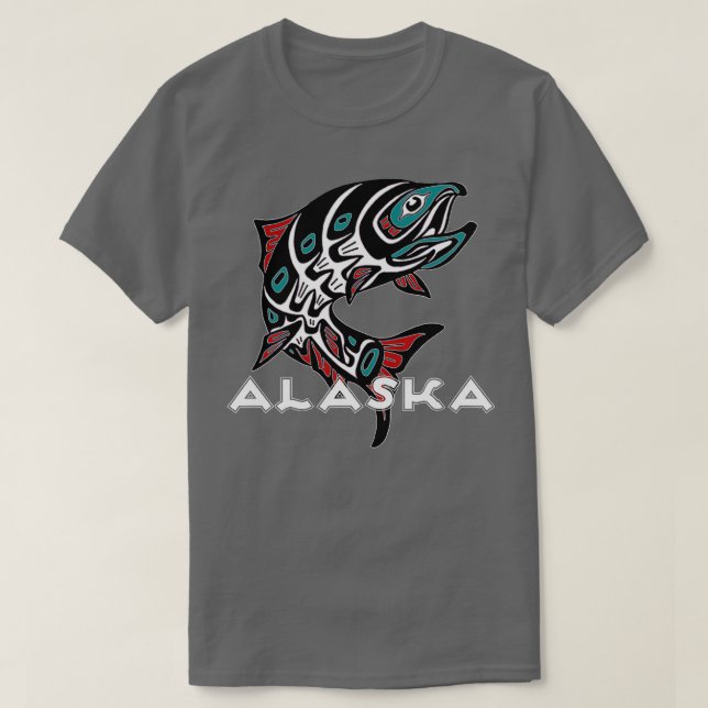 T-shirt Alaska Saumon Fishing Native American Indigenous T (Design devant)