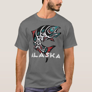 T-shirt Alaska Saumon Fishing Native American Indigenous T