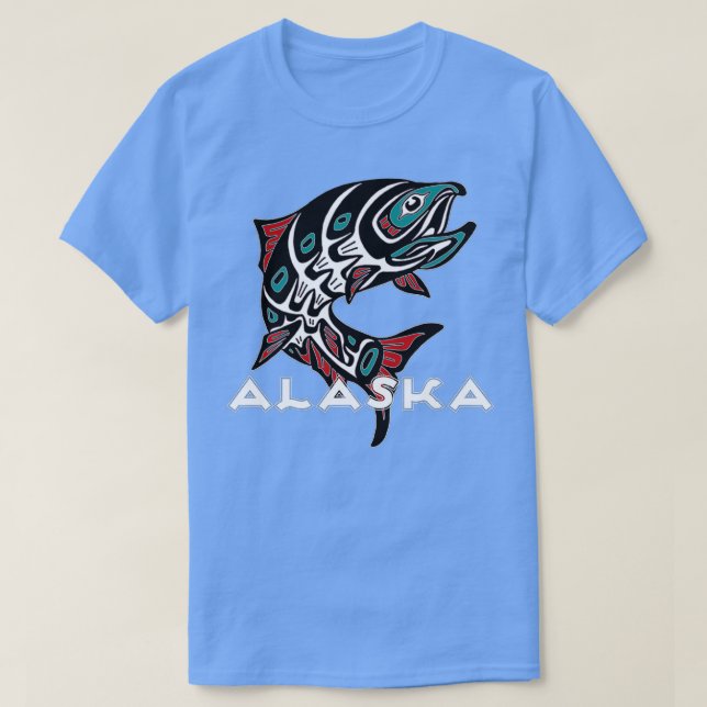 T-shirt Alaska Saumon Fishing Native American Indigenous T (Design devant)