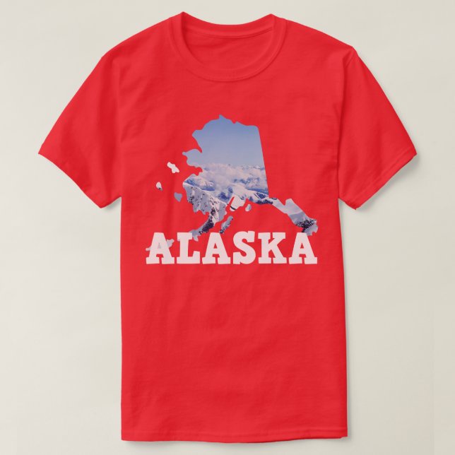 T-shirt Alaska Snowy Scene Incorporé dans le plan (Design devant)